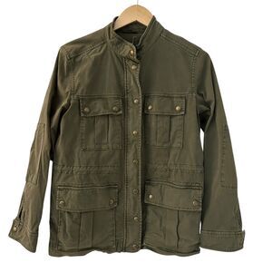 GAP‎ Women's Army Green Snap and Full Zip Stretchy Utility Jacket Size XS